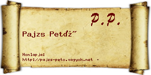 Pajzs Pető névjegykártya